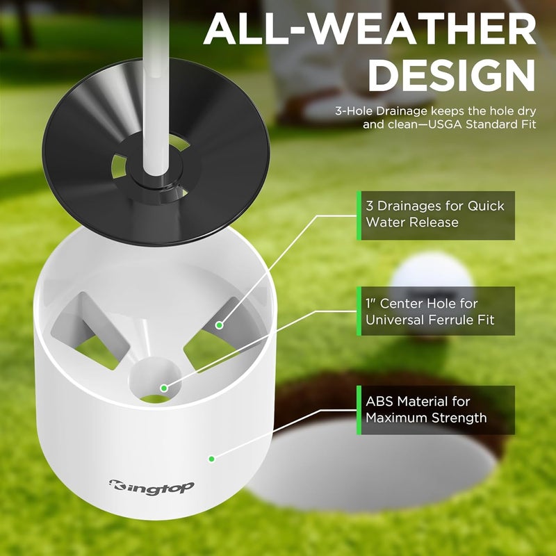 KINGTOP Golf Hole Cup – Fit PGA/USGA Regulations, Golf Accessories for Backyard Practice Putting Green, 4 Inches and 6 Inches Available - Image 2